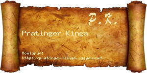 Pratinger Kinga névjegykártya